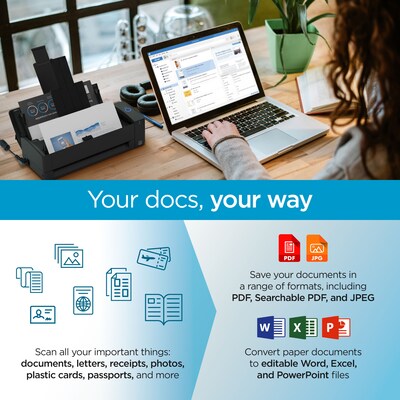 RICOH ScanSnap IX1300 Wireless Duplex Document Scanner, Black (PA03805-B105)
