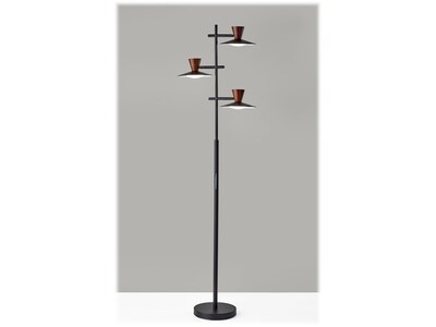 Adesso Elmore 67" Metal/Wood Floor Lamp with Round Shade (5182-01)