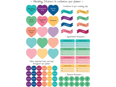 Global Printed Products 9" x 11" Wedding Planner, Hardcover, Teal/Silver (GPP-PLNR-SLV)