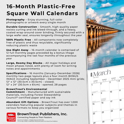 2026 BrownTrout Bayou Country Louisiana Places 12" x 12" Monthly Wall Calendar (9798330702336)