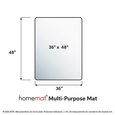 Floortex Homemat Multi-Purpose Mat, Rectangular, 36" x 48" , Clear (NRCMFLVS0038)