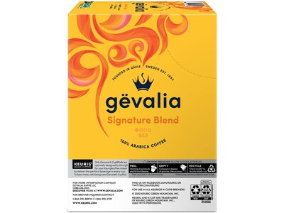 Gevalia Signature Blend Coffee Keurig K-Cup Pod, Light Roast, 96/Box (5305CT)