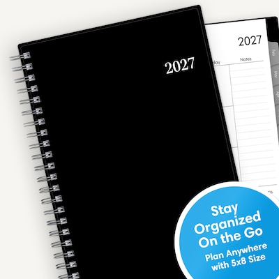 2027 Blue Sky 5" x 8" Weekly & Monthly Planner, Black (160973)