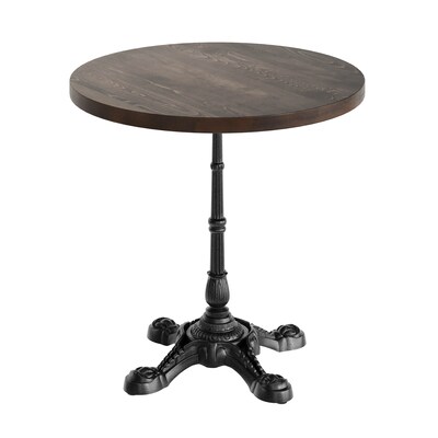 Flash Furniture Bennett 30 Round Wooden Commercial Indoor Table, Dark Brown Top/Black Base (GSFRD30DBST2222)