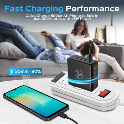 Treblab 100W USB-C Charger, AC Adapter, Black (GS-W100A0960E)