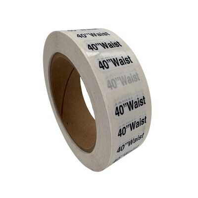 Nahanco 40 Waist Plastic Size Marker, Clear/Black/White, 250/Roll (DSM-480)