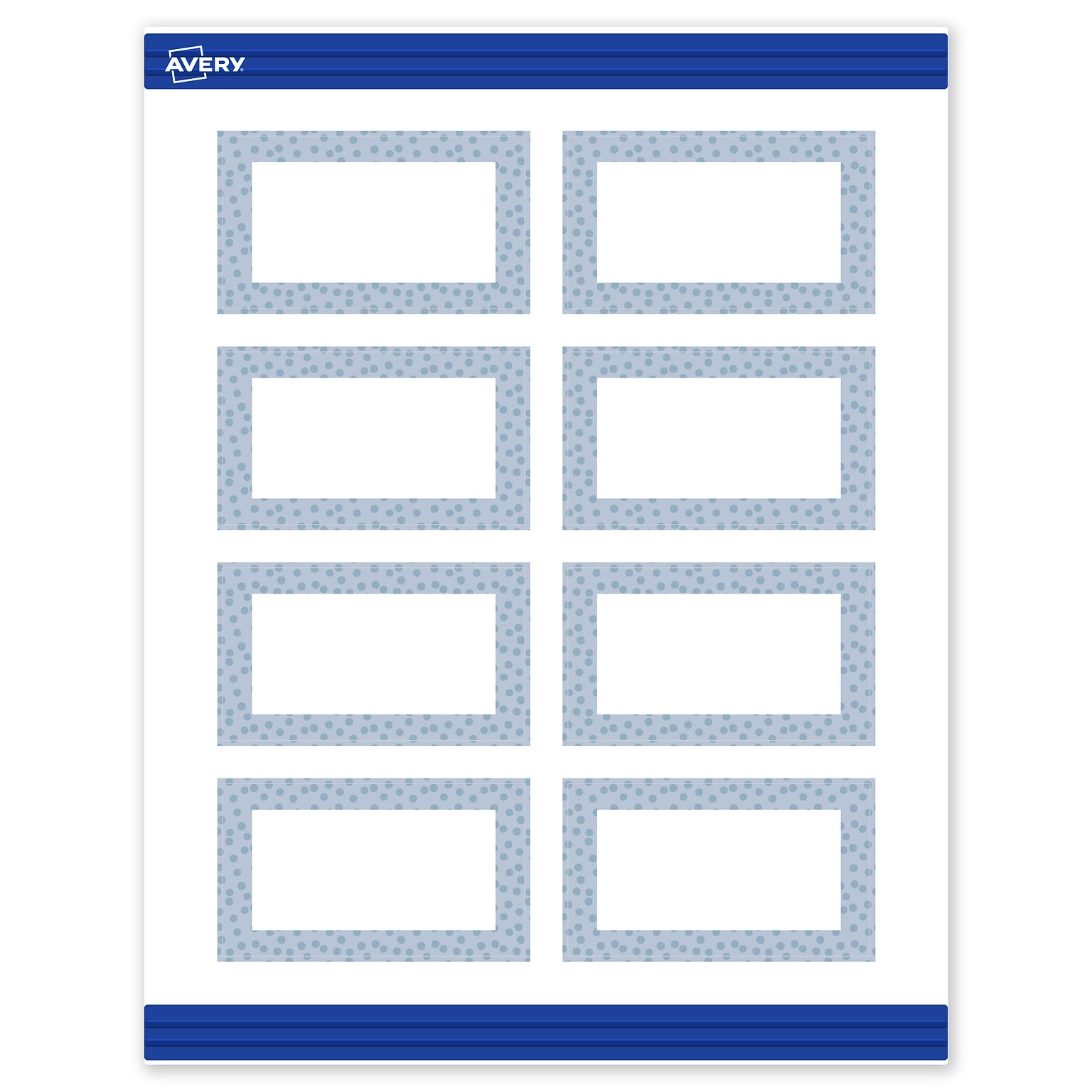Avery Polka Dots Design Matte Blank Card, White, 80/Pack (S00-F8V)