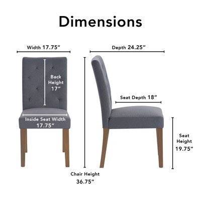 Finch Westport Tufted Dining Chair, Gray, 2/Set (CHR10074B)