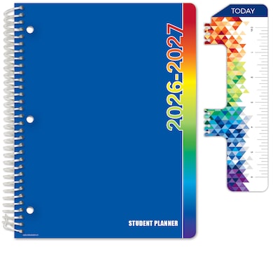 2026-2027 Global Printed Products 8.5 x 11 Academic Year Weekly & Monthly Student Planner, Paperboard Cover, Blue