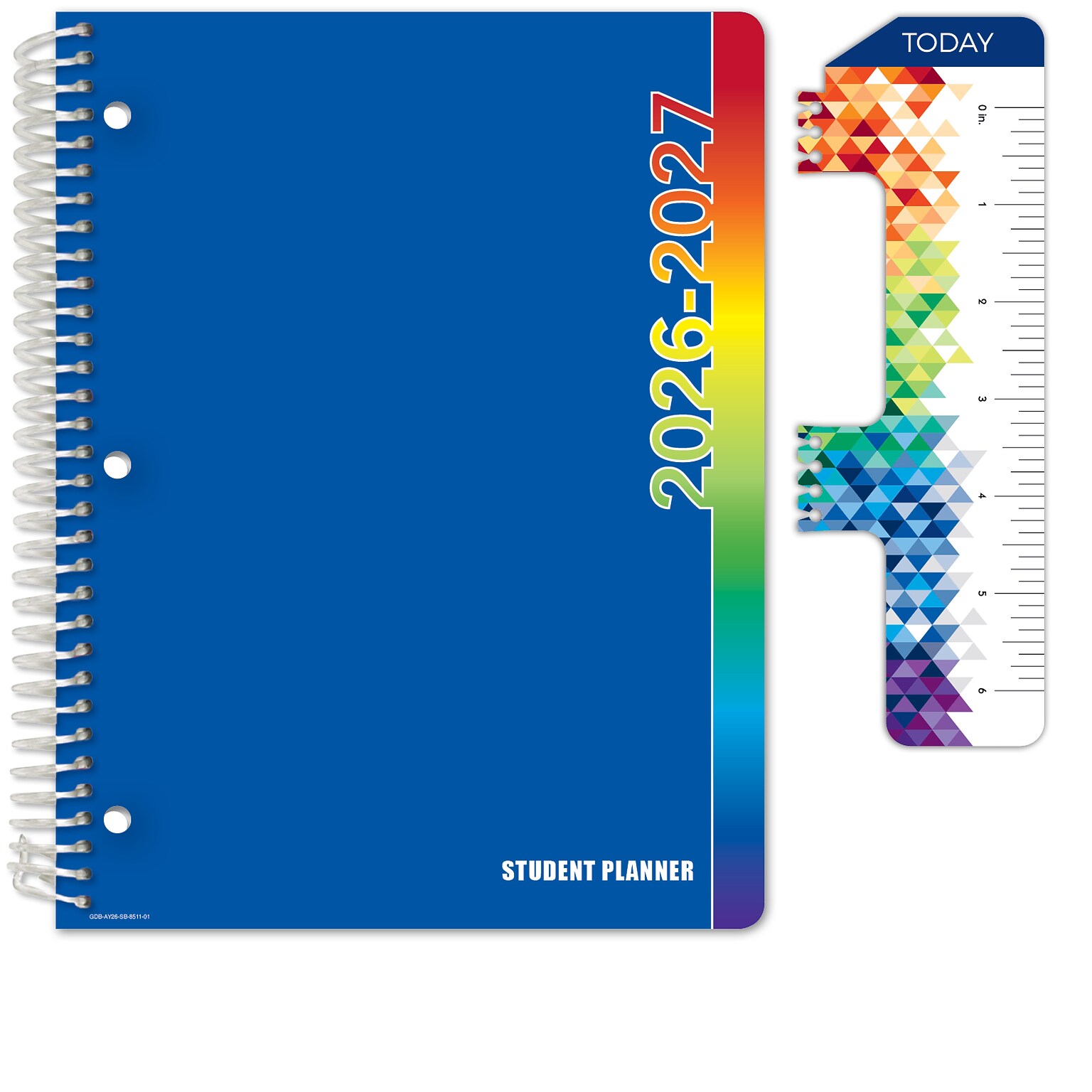 2026-2027 Global Printed Products 8.5 x 11 Academic Year Weekly & Monthly Student Planner, Paperboard Cover, Blue