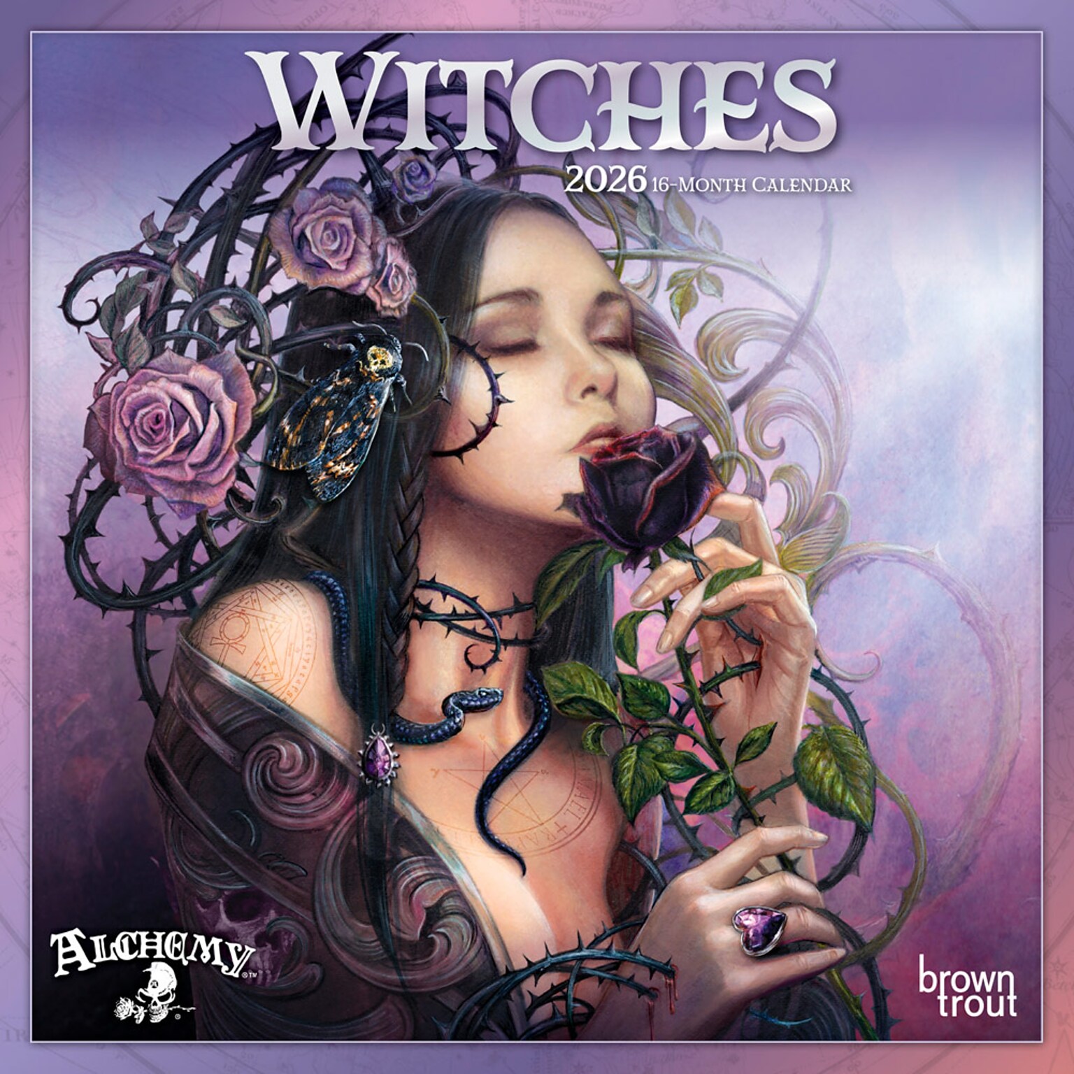 2026 BrownTrout Witches Alchemy 7 x 7 Monthly Wall Calendar (9798330708048)