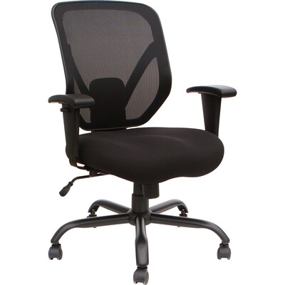 Lorell SOHO Ergonomic Fabric Computer & Desk Big & Tall Chair, 350 lb. Capacity, Black (LLR81804)
