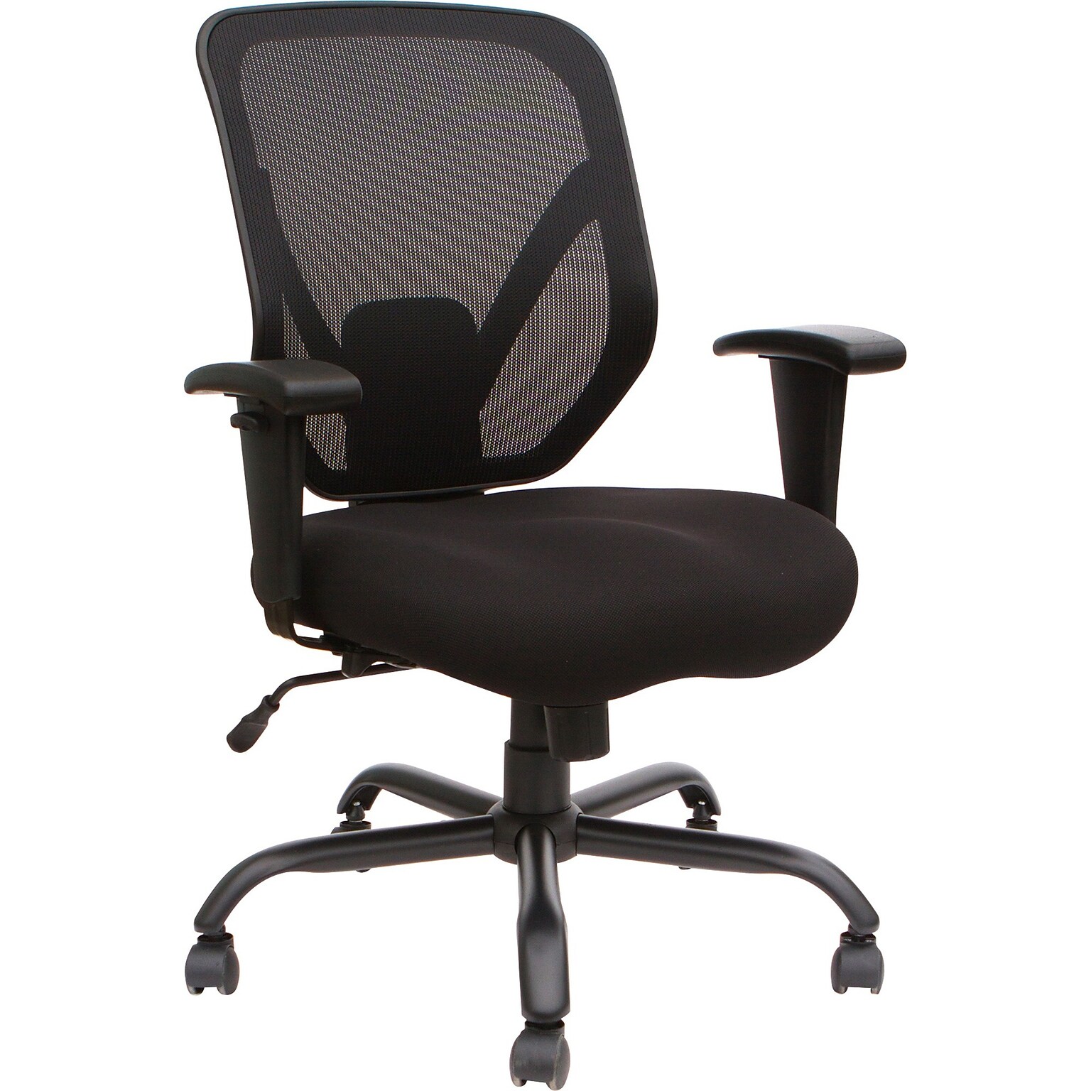 Lorell SOHO Ergonomic Fabric Computer & Desk Big & Tall Chair, 350 lb. Capacity, Black (LLR81804)
