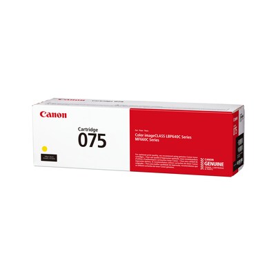 Canon 075 Yellow Standard Yield Toner Cartridge, Prints Up to 1,300 Pages (6362C001)