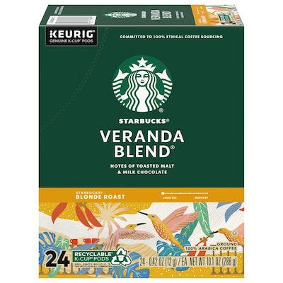 Starbucks Veranda Blend Coffee Keurig K-Cup Pods, Light Roast, 24/Box (SBK18997) | Quill
