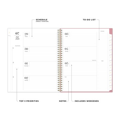 2026-2027 Blue Sky Kentia 8 x 11 Academic Year Weekly & Monthly Planner, Plastic Cover, Kentia (159106)