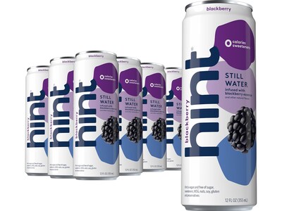 Hint Blackberry Flavored Purified Water, 12 fl. oz., 12 Cans/Pack (HINT-BBCAN-12)