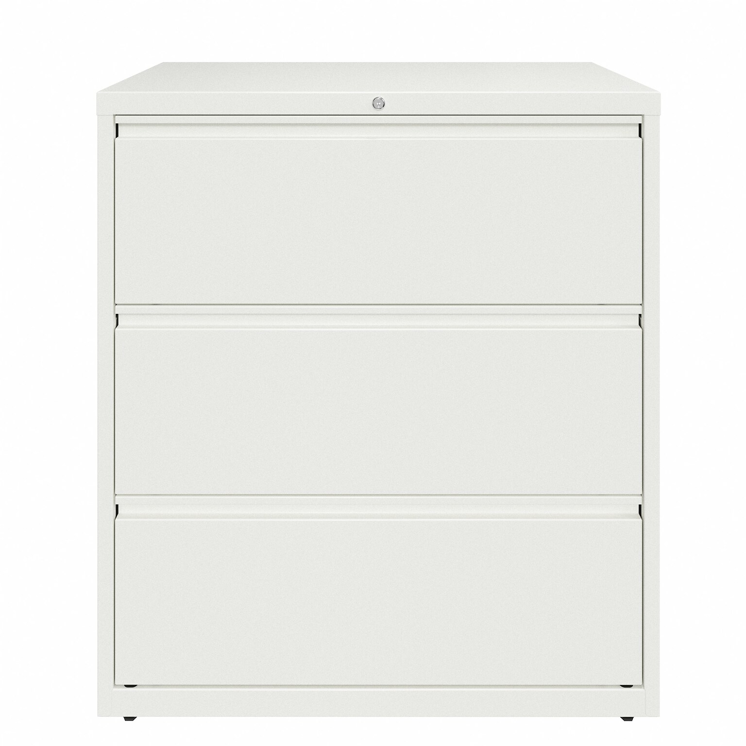 Hirsh 36 Wide 3-Drawer Metal Lateral File Cabinet, Letter/Legal and A4 Hanging Folders, Matte White (25894)