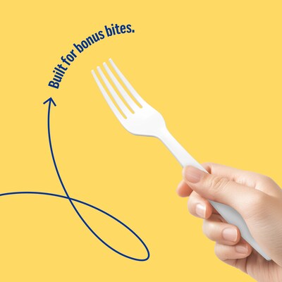 Perk™ Plastic Fork, Heavy-Weight, White, 100/Pack (PK56391)