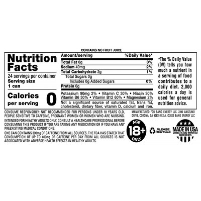 Bang Energy Variety Pack, 16 oz., 24/Pack (220-02528)