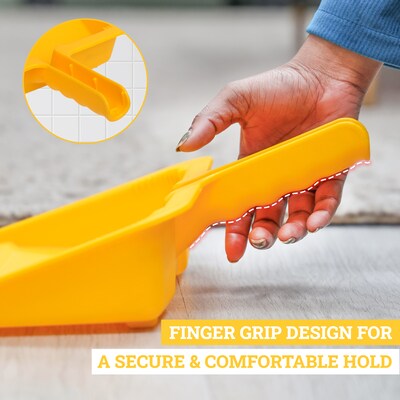 BISON LIFE Heavy Duty 11.5" Plastic Handheld Dustpans, Yellow, 6/Pack (BPES-HHDP-PL-Y-6)