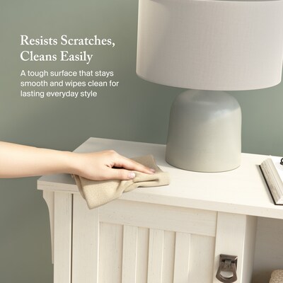 Bush Home Salinas Accent Storage Cabinet with Doors, Antique White (SAS147AW-03)