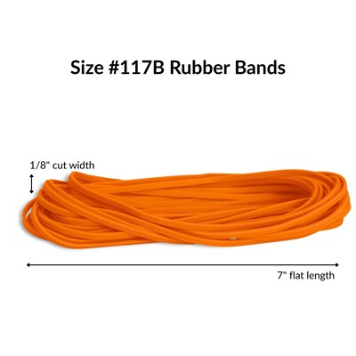 Alliance Non-Latex #117B File Bands, 7" x 1/8", Orange, 63/Pack (37178)