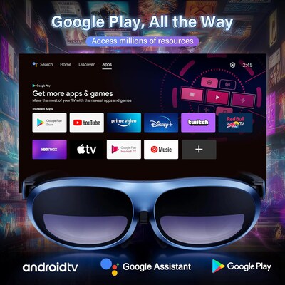 Rokid B0CHFJ3D6M AR Joy Pack with Rokid Max AR Glasses & Rokid Station Streaming Device, Blue