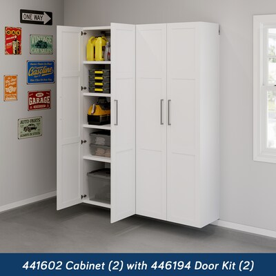 Sauder GarageCore 83"H Wall Cabinet with 5 Shelves, White (441602)