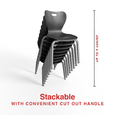 Staples Polypropylene 12" Student Chair, Black, 4/Box (ST63543)