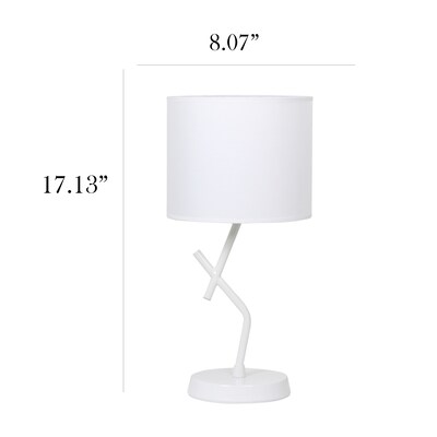 Simple Designs Abstract 17.13" LED Table Lamp, White (LT1172-WHT)