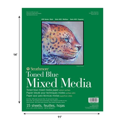 Strathmore 400 Series 11 x 14 Mixed Media Sketch Pad, 15 Sheets/Pad (STTP462411)