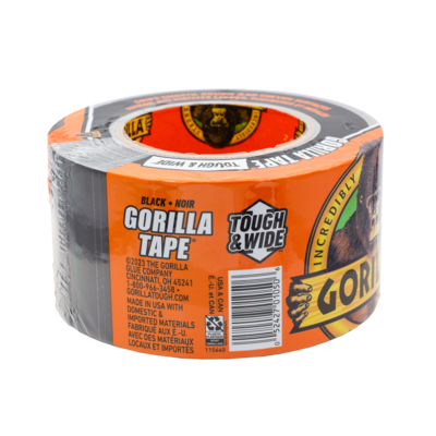 Gorilla Tough & Wide Duct Tape, 2.88" X 25 yds., Black (106425)