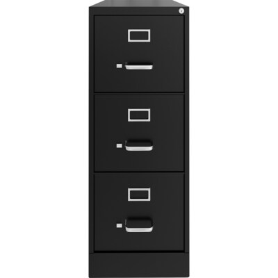 Lorell Fortress 3-Drawer Vertical File Cabinet, Letter Size, Lockable, 40.2H x 15W x 22D, Black (LLR42297)