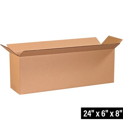 24 x 6 x 8 Shipping Boxes, 32 ECT, Brown, 25/Bundle (2468)