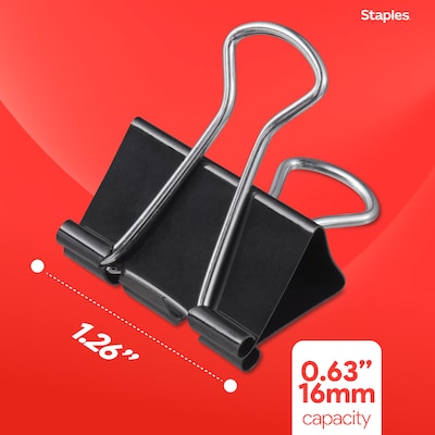 Staples® Medium Binder Clips, Medium, Black, 144/Pack (ST32003/32003)