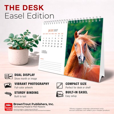 2027 BrownTrout Horse Lovers 7.5" x 6" Monthly Wall Calendar, Assorted Colors (9798330709397)