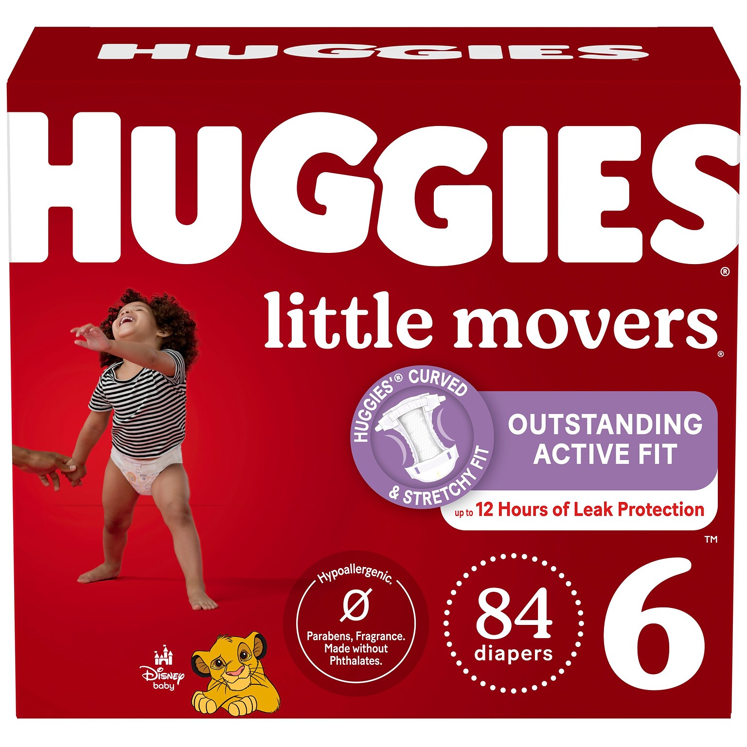 Huggies Little Movers Baby Diapers, Size 6, 84/Carton (53594)