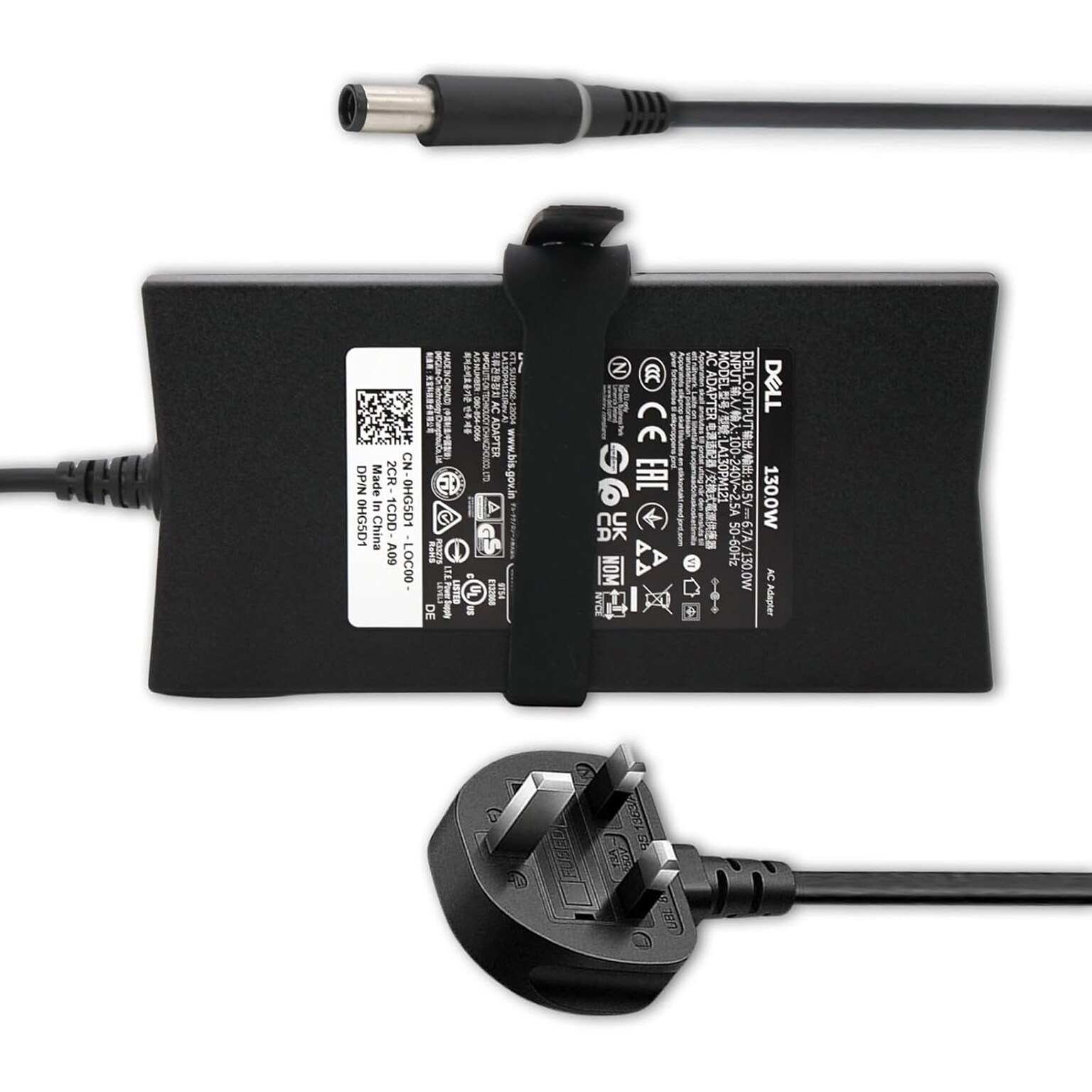 Dell 130W AC Adapter for Dell Laptop, Black (0WRHKW)