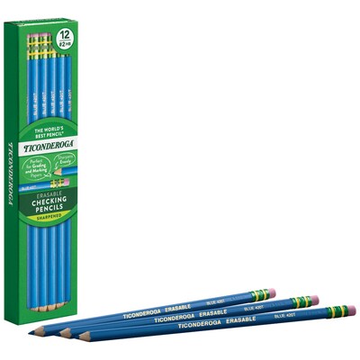 Ticonderoga Colored Pencils, Blue, Dozen (14209)