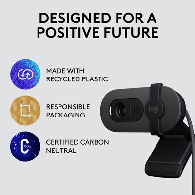 Logitech Brio 105 Full HD 1080p Webcam, 2 Megapixels, Black (960-001579)