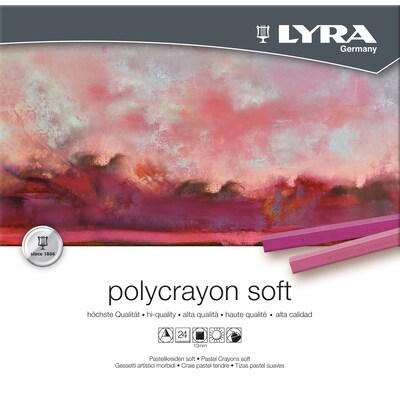 Lyra PolyCrayons Soft Pastel Sticks Set, Assorted Colors, 24/Set (LYXL5651240)