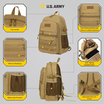 US Army YANKEE Laptop Backpack, Large, Sand (USBYAN18SAN)