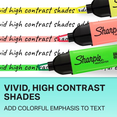 Sharpie Clear View Highlighter, Chisel Tip, Assorted, 3/Pack (1912767/2128222)