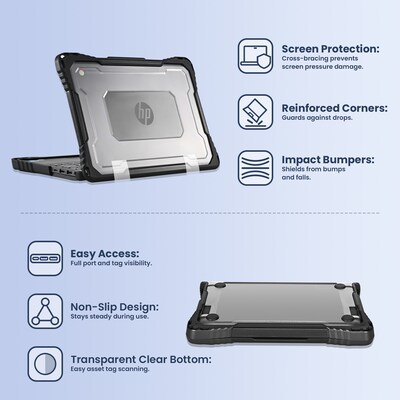 Techprotectus Edushield case for HP Fortis 11 G10 chromebook-Black(TP-HP-G10F)