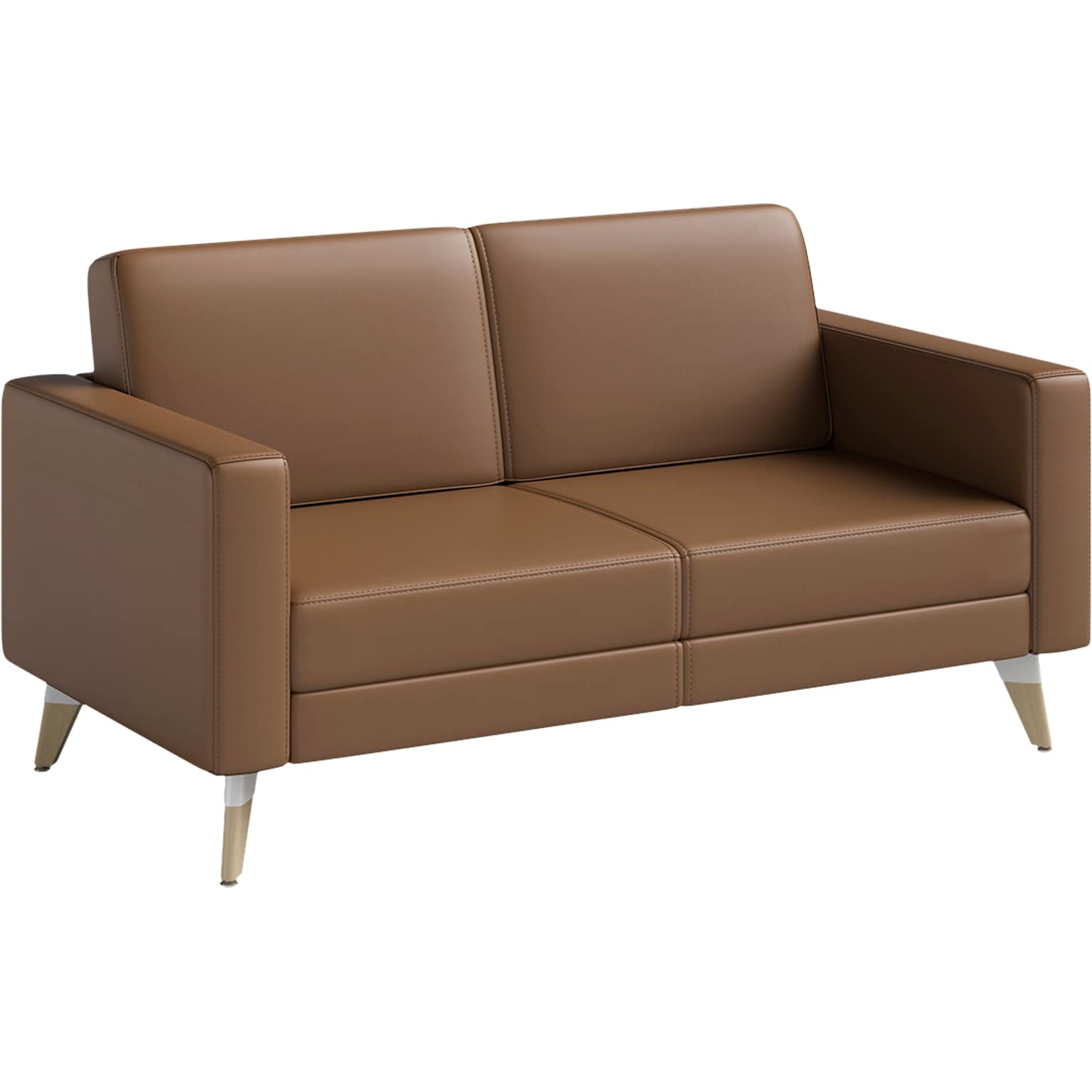 Safco Resi 54 Vinyl Lounge Settee, Cognac (1731RESFEET4PKCOG)