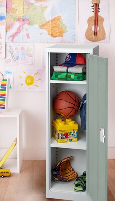 AdirOffice 48"H Single Tier Misty Green Storage Locker (ADI629-01-MGRN-DL)