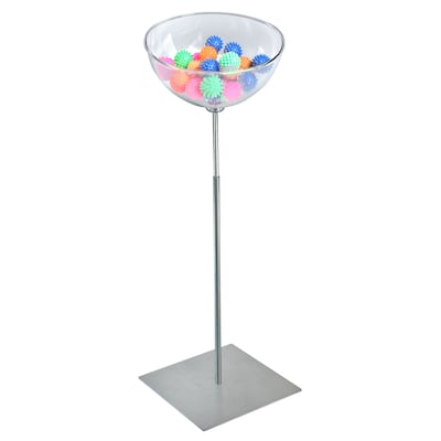 Azar 12 Bowl Floor Display, Silver/Clear (700972)