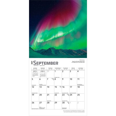 2027 BrownTrout Aurora Borealis 7" x 7" Monthly Wall Calendar, Assorted Colors (9798330709649)