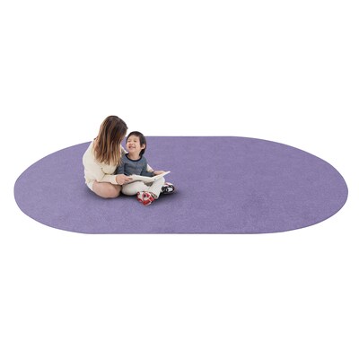 Joy Carpets Just Kidding Polyester 12 x 76 Oval Machine Tufted Rug, Violet (623SS-04)